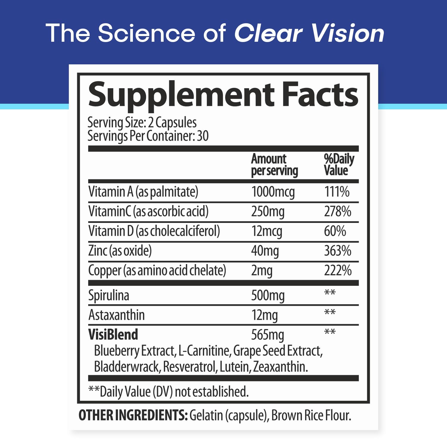 VisiUltra Eye Health Supplement – 14 Essential nutrients for Clear Vision, Blue Light Protection, and Long-Term Eye Health. Supports Clarity and Eye Wellness. 60 Capsules. (1 Pack) VisiUltra Au supplements