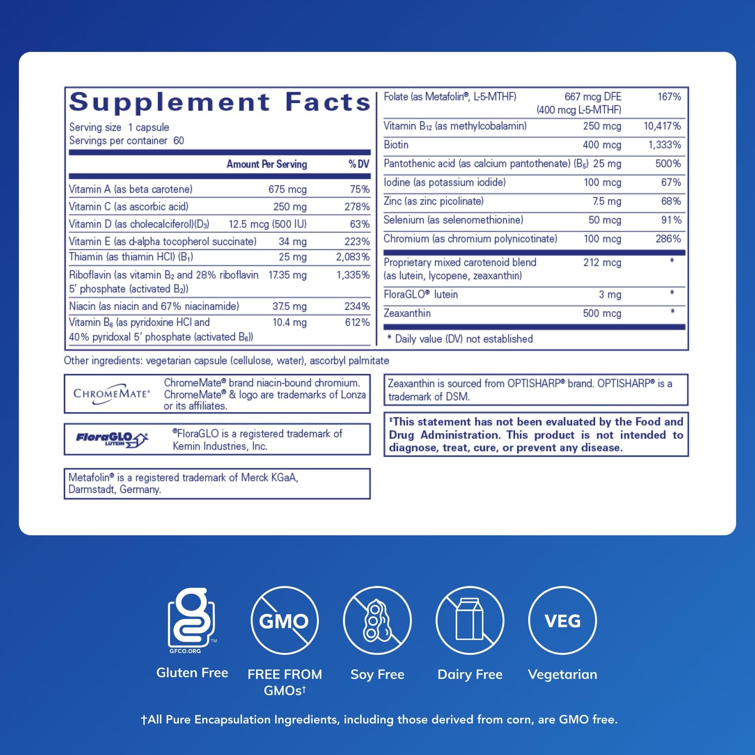 Pure Encapsulations Multi T/D - Multivitamin & Mineral Supplement - for Daily Wellness, Cardiovascular & Immune Health* - Rich in Vitamins & Minerals - Gluten Free & Vegetarian - 60 Capsules Pure Encapsulations Au supplements