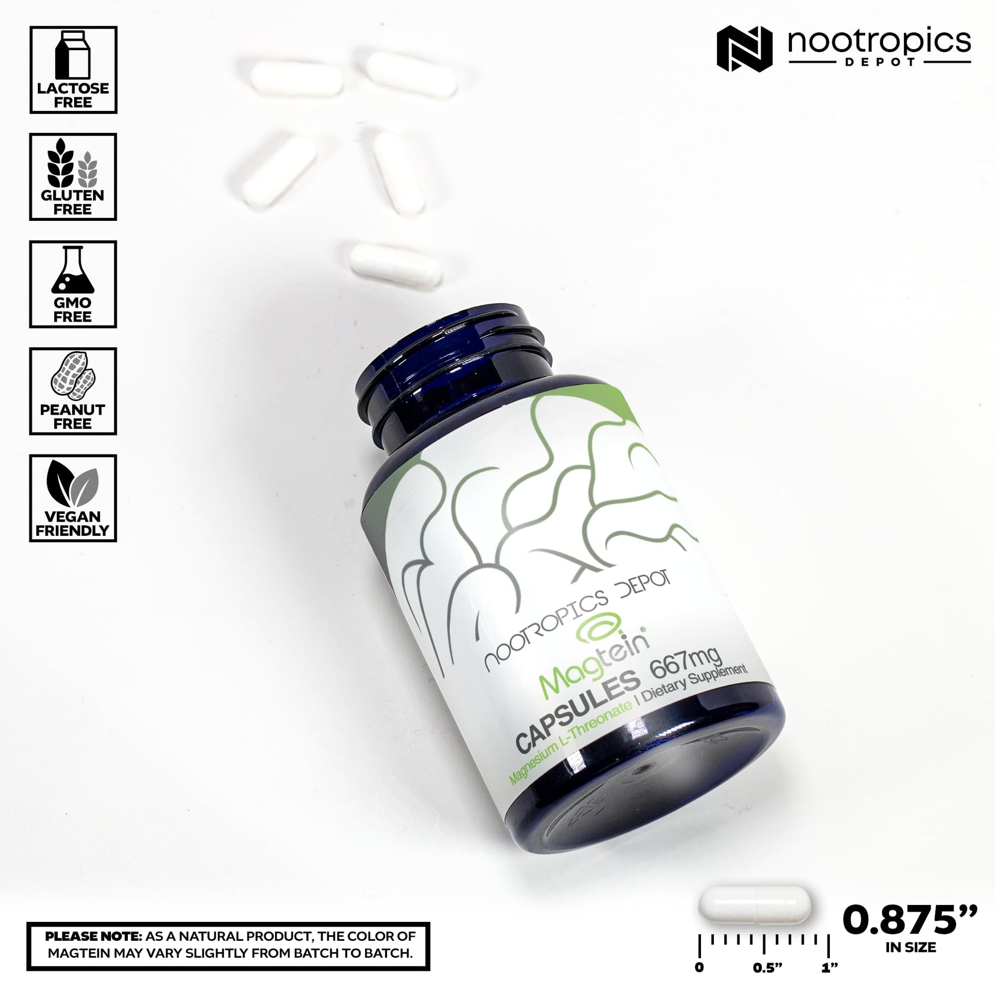 Nootropics Depot Magtein Magnesium L-Threonate Capsules | 90 Count | Mineral Supplement | Natural | Supports Mitochondrial Function | Boosts Energy and Cognitive Function Nootropics Depot Au supplements