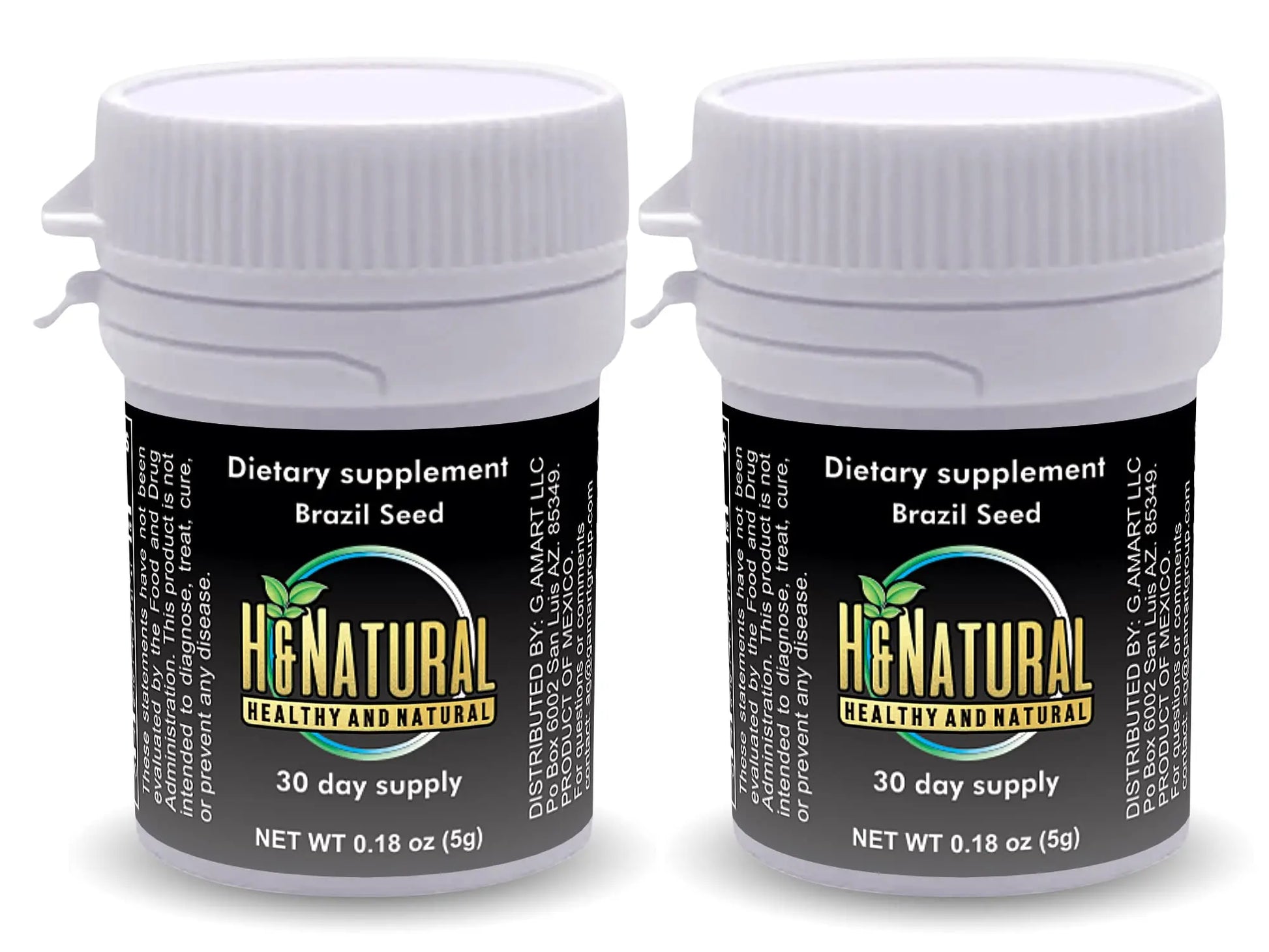 H&Natural 2 Pack! Brazil Seed Dietary Supplement 60 Pieces, Pure Natural Semilla de Brasil H&Natural Au supplements