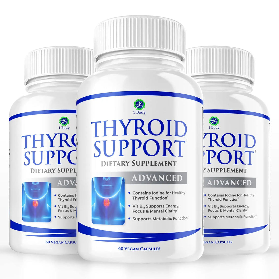 Thyroid Support Supplement for Women and Men - 3 Pack 90 Days 1 Body Au supplements