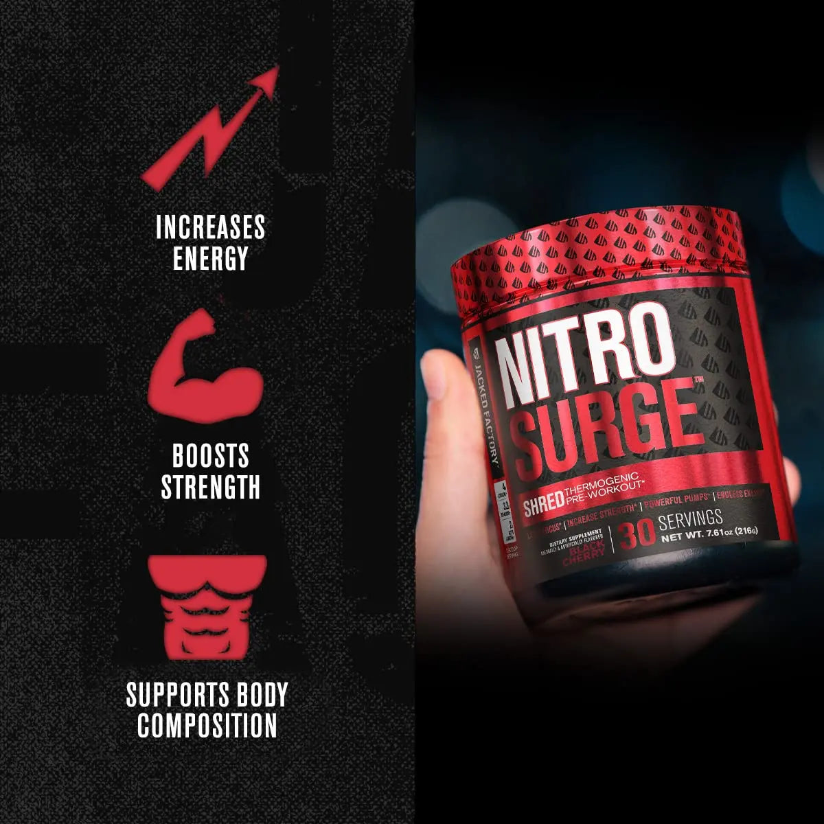 Jacked Factory Nitrosurge Pre-Workout in Sour Peach Rings & Fruit Punch Nitrosurge Shred Jacked Factory Au supplements