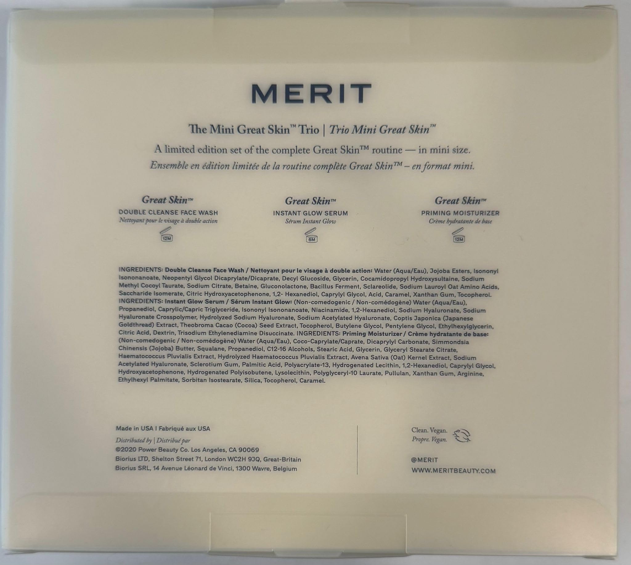 MERIT The Mini Great Skin Trio – Limited Edition Skincare Set with Double Cleanse Face Wash (15 ml), Instant Glow Serum (15 ml), and Priming Moisturizer (50 ml) Merit Au supplements