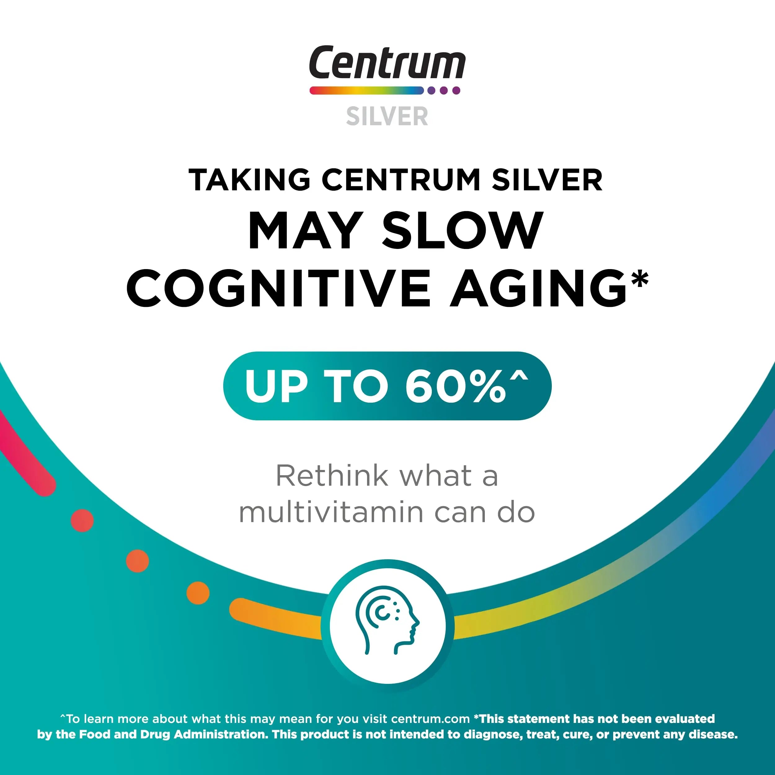 Centrum Silver Multivitamin for Adults 50 Plus, Multivitamin/Multimineral Supplement, Vitamin D3, B Vitamins, Gluten Free, Non-GMO Ingredients Centrum Au supplements