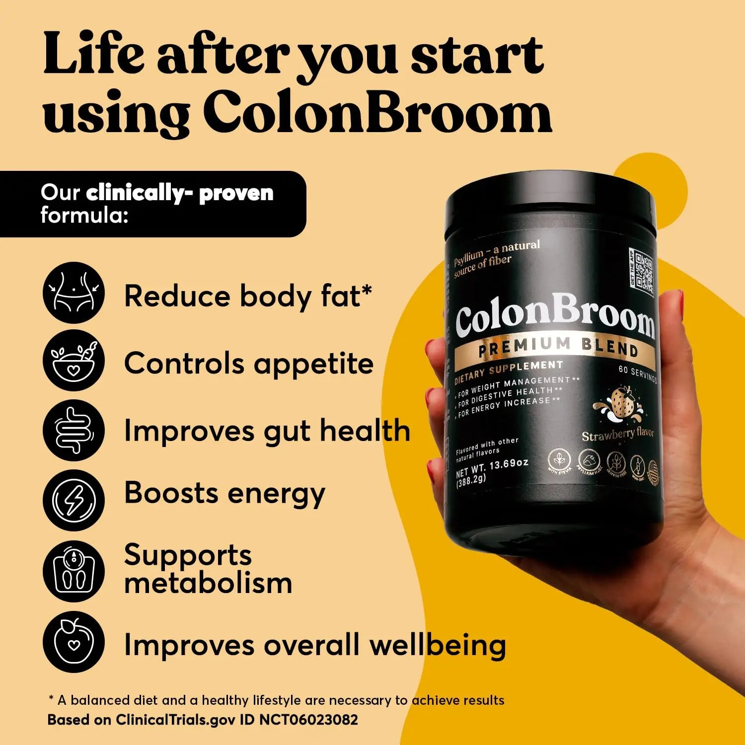 ColonBroom Premium Psyllium Husk Powder (Strawberry) - Colon Cleanse for Bloating ColonBroom Au supplements