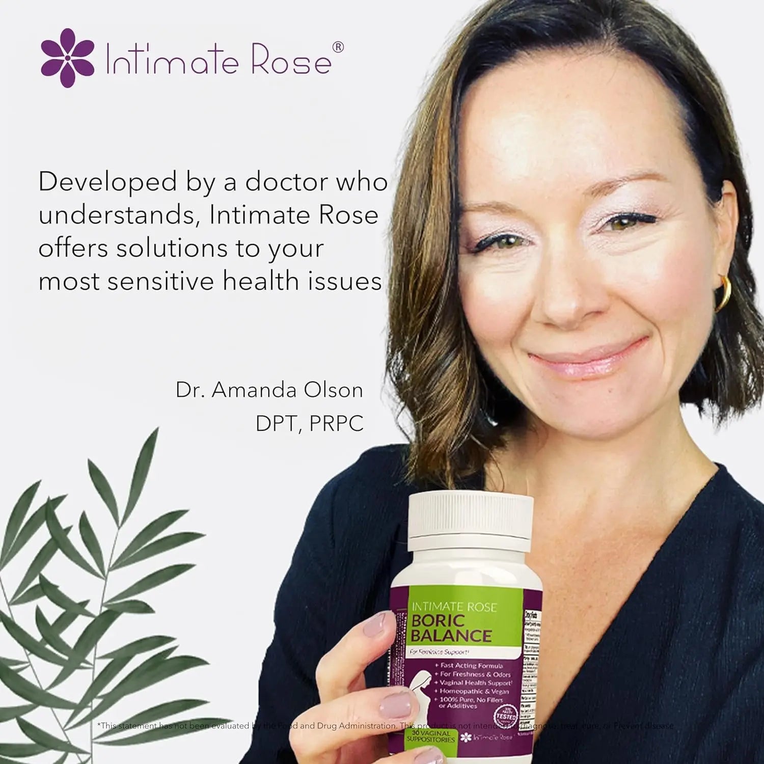 Intimate Rose Boric Acid Suppositories - Manages Odor - Promote pH Balance for Women Vaginal Intimate Rose Au supplements