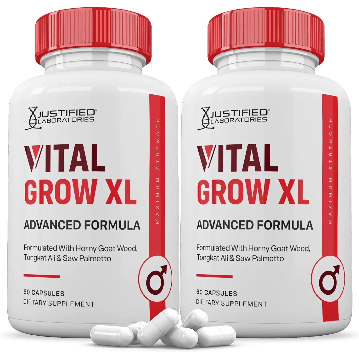 (2 Pack) Vital Grow XL Pills 1484MG Advanced Formula Proprietary Blend for Men 60 Capsules Justified Laboratories Au supplements