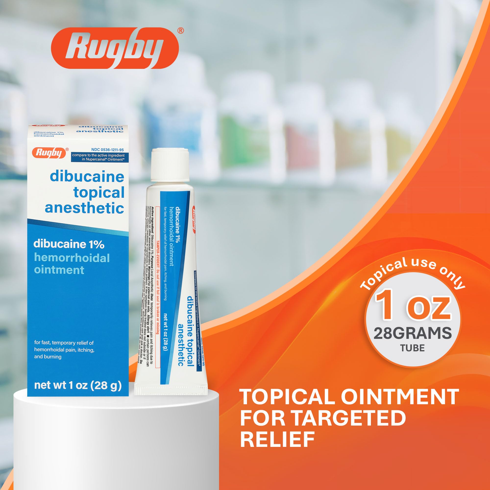 Rugby Dibucaine Topical Anesthetic 1% Hemorrhoid Ointment - Pain Relief Cream for Itching and Burning, Hemorrhoid Treatment, Anti Itch Cream 1 Oz (3 Pack) RUGBY LABORATORIES Au supplements