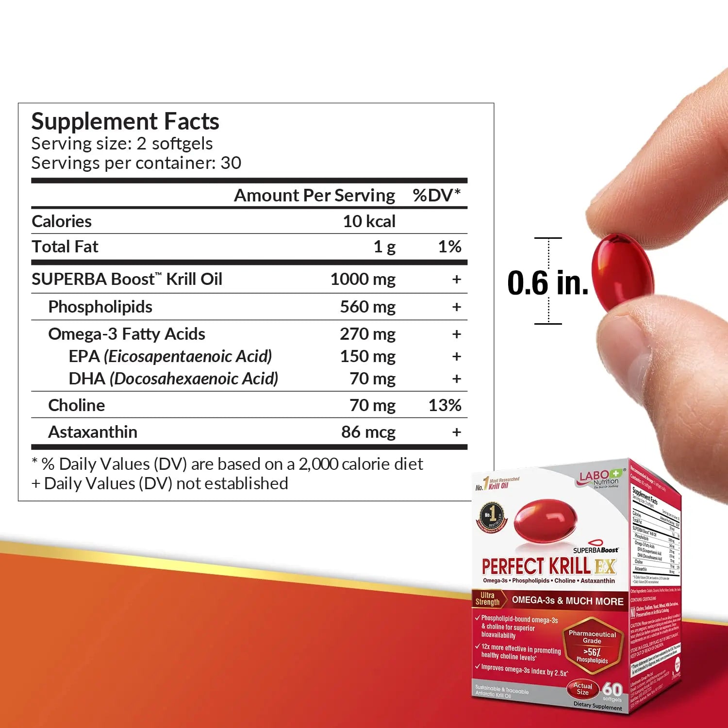 LABO Nutrition Perfect Krill EX, The Purest Ultra Strength Antarctic Krill Oil, Highest Phosph LABO Nutrition Au supplements