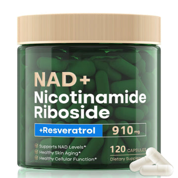 NAD Supplement 120 Capsules, Liposomal Nicotinamide Riboside, Resveratrol, Quercetin, NAD Nicotinamide Riboside Resveratrol 910mg for Women & Men, NAD Supplement for Anti Aging and Cell Regeneration RHBESTOK Au supplements