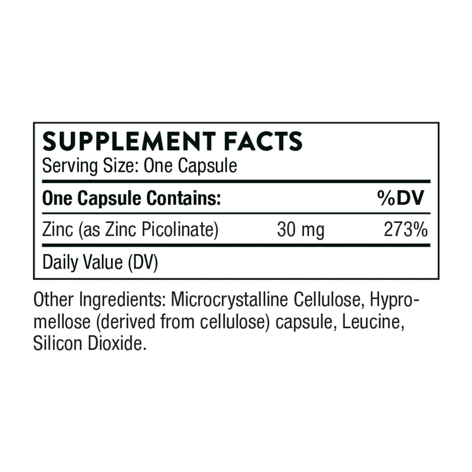 Thorne Zinc Picolinate 30 mg - Well-Absorbed Zinc Supplement for Growth and Immune THORNE Au supplements
