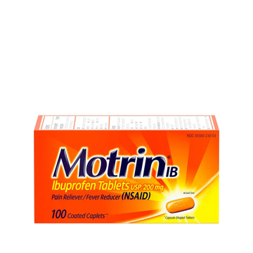 Motrin IB, Ibuprofen 200mg Tablets, NSAID Pain Reliever & Fever Reducer for Headache, Backache, Muscular Aches, & Menstrual Cramps, Over-The-Counter Pain Relief Medicine, 100 ct Motrin Au supplements