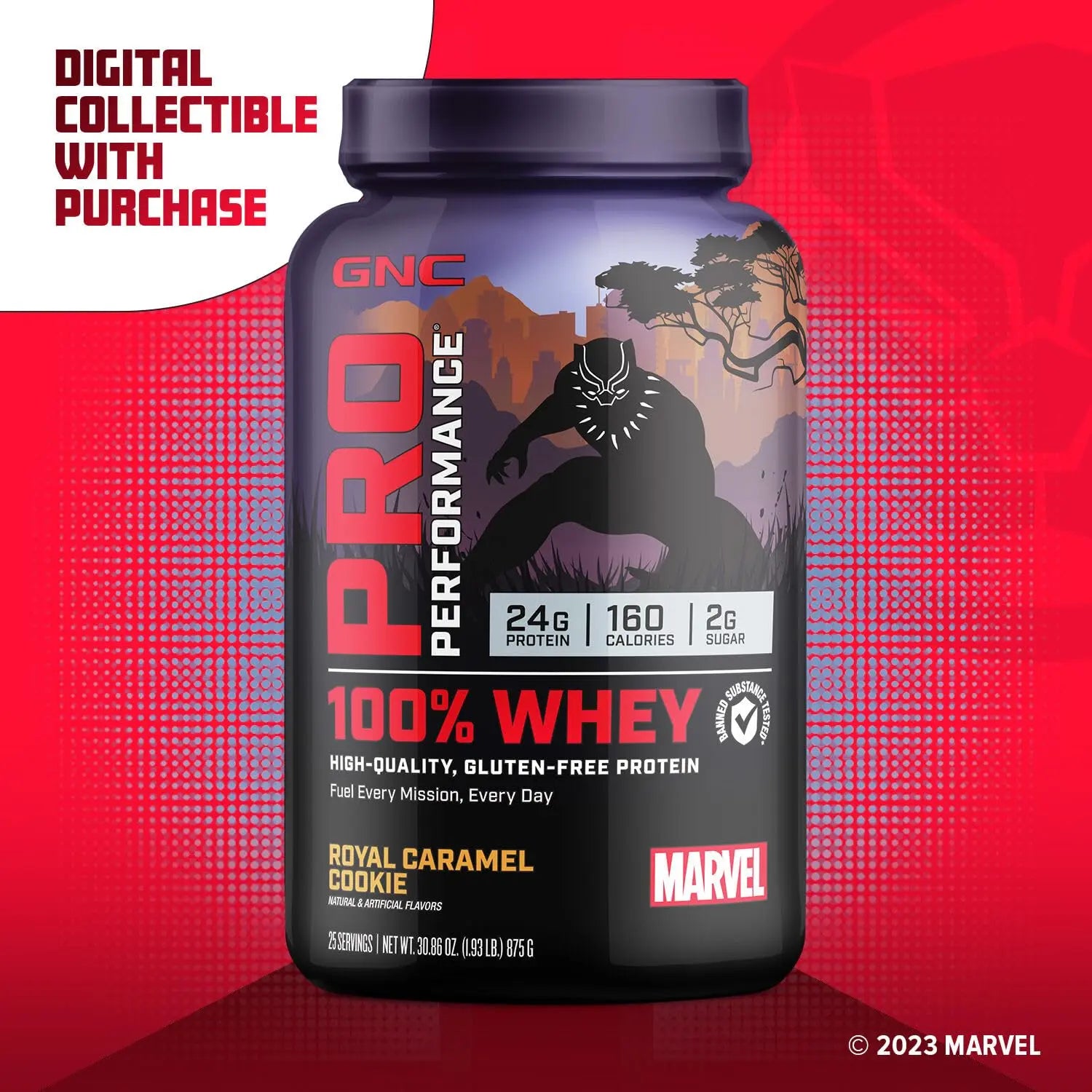 GNC Pro Performance 100% Whey - Marvel: Royal Caramel Cookie - 25 Servings GNC Au supplements