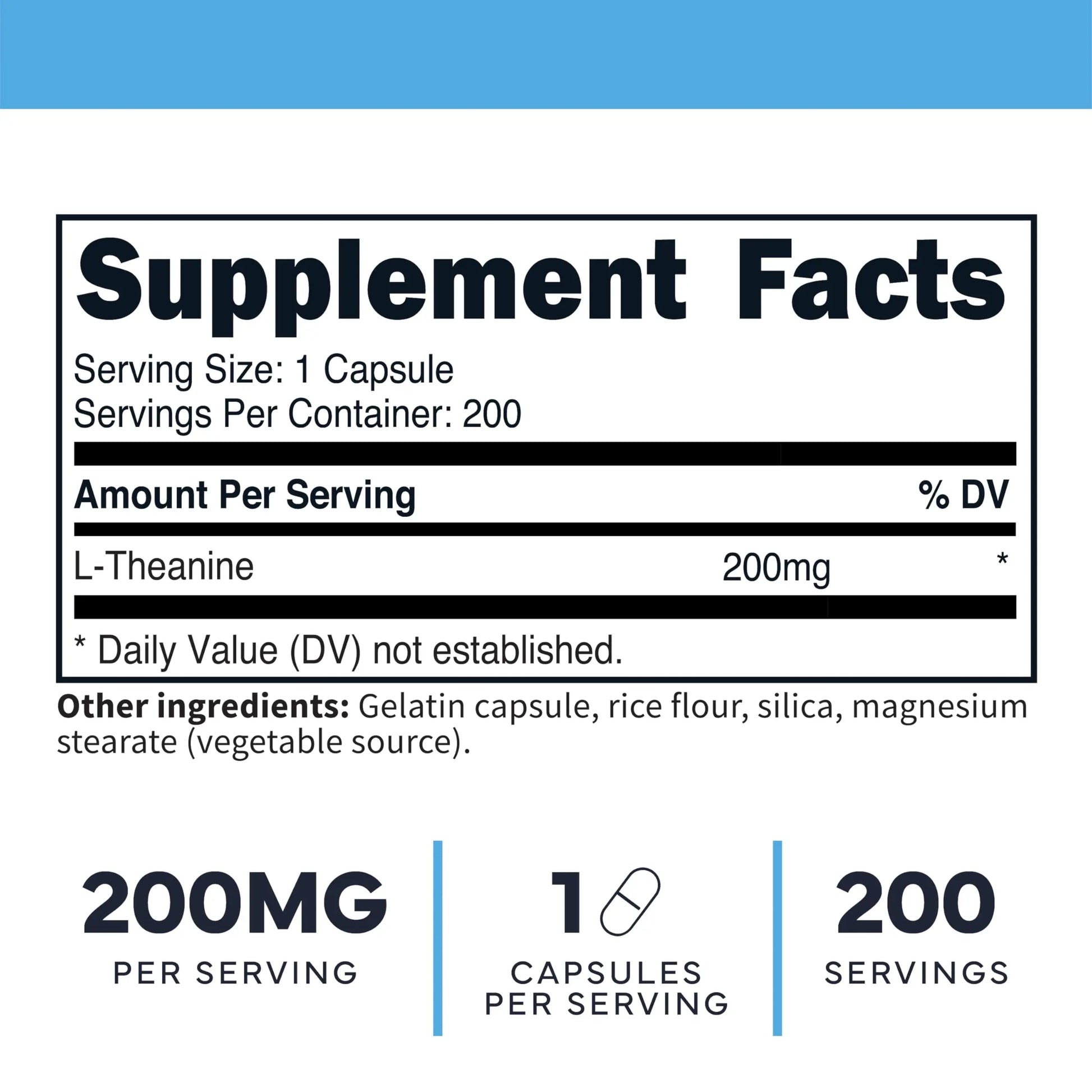 Type Zero L-Theanine (200mg) 200 Capsules - Clean L-Theanine Supplement, Keto, GMO-Free Type Zero Au supplements