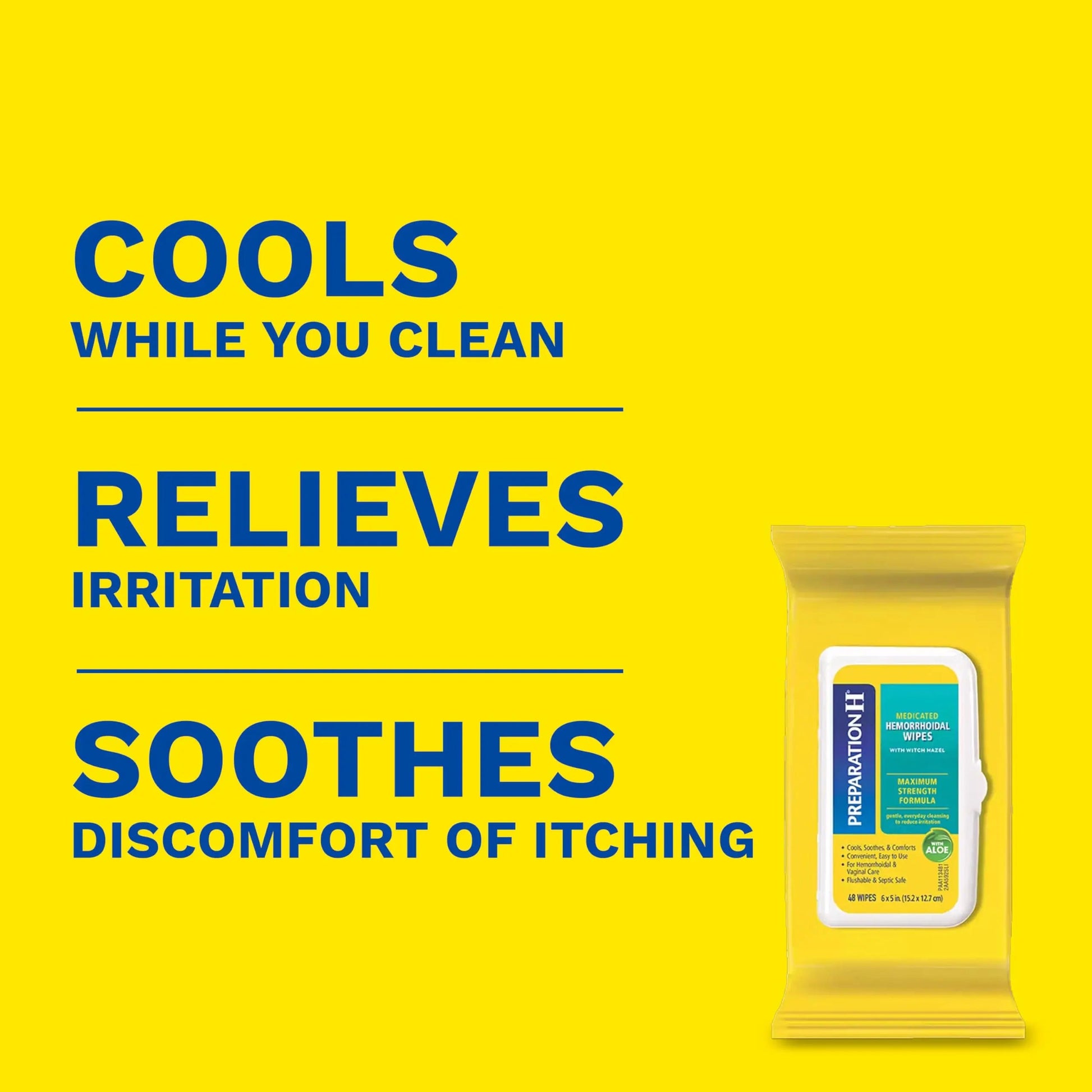 Preparation H Hemorrhoid Flushable Wipes with Witch Hazel for Skin Irritation Relief - 48 Count (Pack of 4) Preparation H Au supplements