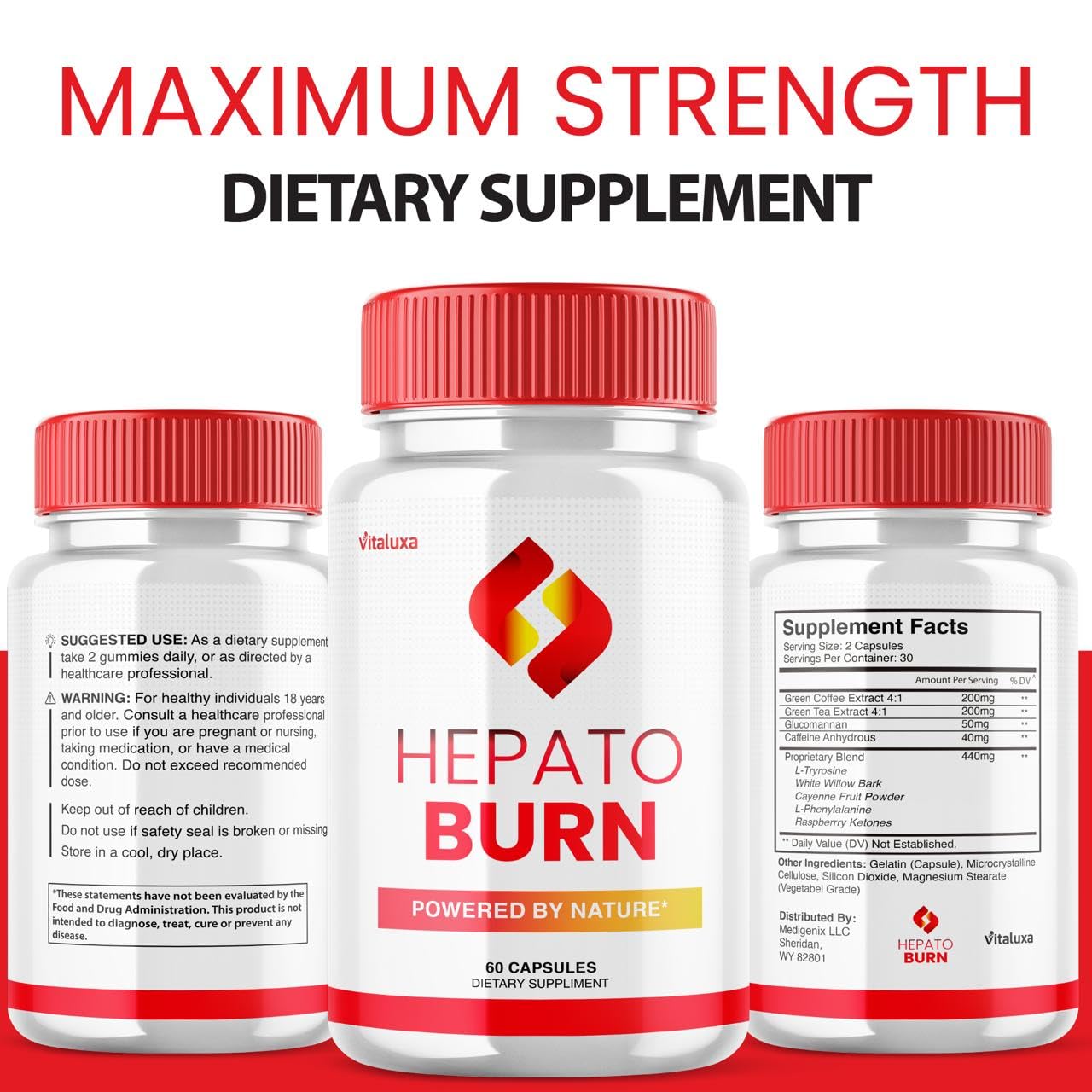 (3 Pack) Hepato Burn Capsules - HepatoBurn Supplement Pills Advanced Formula Wait Premium Blend All Natural Loss Support for Men Women, Hepataburn Reviews Maximum Strength Burner Health (180 Capsules) Vitaluxa Au supplements