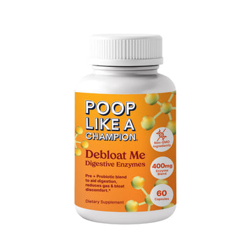 Poop Like a Champion Bloating Relief Digestive Enzymes, Probiotic Powered Capsules to Support Digestive Health and Gas Relief, 60 Capsules Poop Like a Champion Au supplements