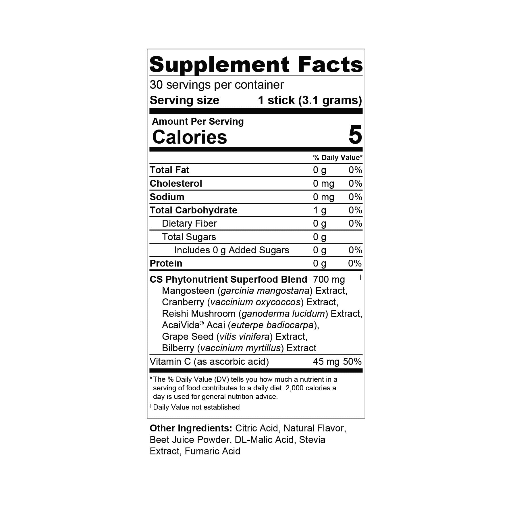 CS XanSense Immune System & Anti-oxidant Supplement- Mangosteen, Xanthones, & Vitamin C- Sugar Free Energy Drink Rich in Vitamins Common Sense Wellness Worldwide Au supplements