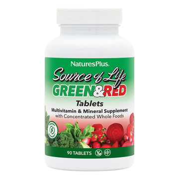 NaturesPlus Source of Life Green & Red Multivitamin - 90 Tablets - with Concentrated Whole Foods - Vegetarian, Gluten Free - 30 Servings NaturesPlus Au supplements