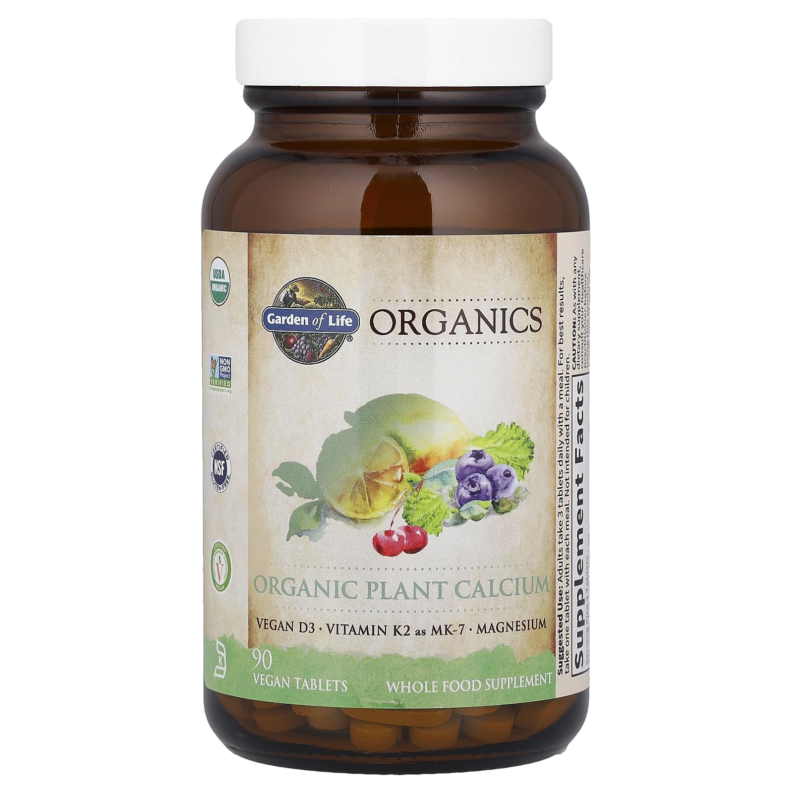 Garden of Life Calcium Supplement with Magnesium & Organic Vitamin D3 K2, Made from Whole Foods, Gluten-Free, 90 Count Garden of Life Au supplements