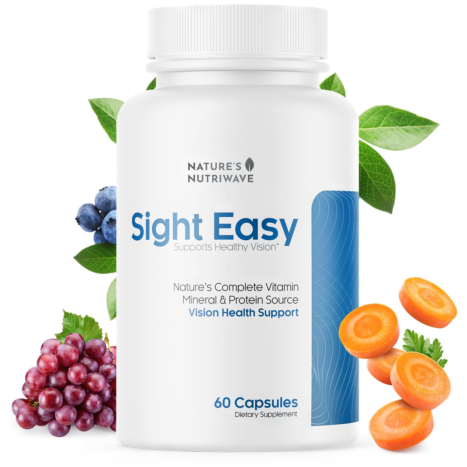 SIGHT EASY - Eye Vitamins & Mineral Supplements with Lutein & Zeaxanthin, Vitamin C, Vitamin E, Zinc and Bilberry for Healthy Vision and Eye Function Support - 60 Capsules, 1 Month Supply Nature’s NutriWave Au supplements