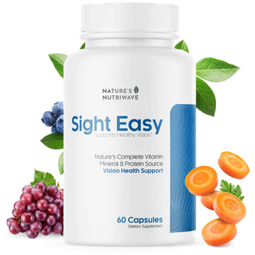 SIGHT EASY - Eye Vitamins & Mineral Supplements with Lutein & Zeaxanthin, Vitamin C, Vitamin E, Zinc and Bilberry for Healthy Vision and Eye Function Support - 60 Capsules, 1 Month Supply Nature’s NutriWave Au supplements