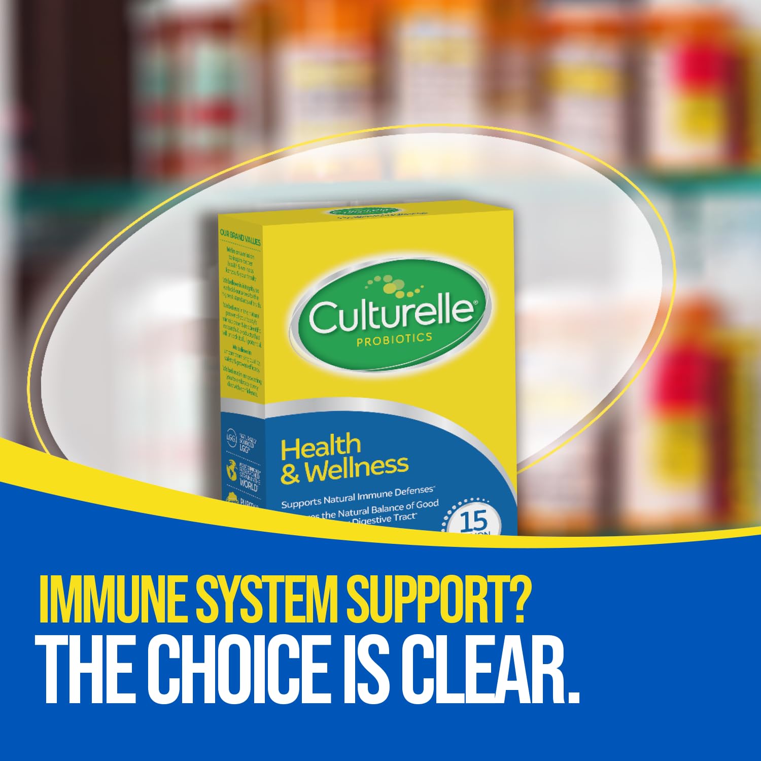 Culturelle Health & Wellness Daily Probiotic for Women & Men - 30 Count - 15 Billion CFUs & A Proven-Effective Probiotic Strain Support your Immune System- Gluten Free, Soy Free, Non-GMO Culturelle Au supplements
