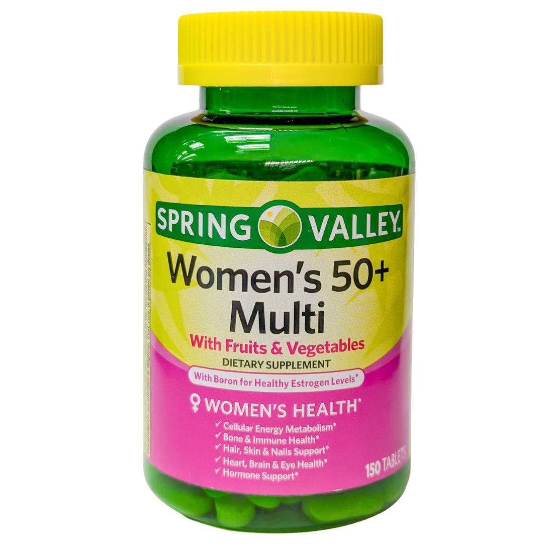 Spring Valley Women's 50+ Multi with Fruits & Vegetables Dietary Supplement 150 Tablets (One Bottle) Good Health Buena Salud Au supplements