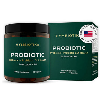 CYMBIOTIKA Probiotic + Prebiotic, 60 Billion CFU - 19 Strains, Gut Health Supplement for Women & Men, Immune Support, Digestive Health, & Gut Balance, 90 Capsules, 1 Month Supply, Made in USA CYMBIOTIKA Au supplements