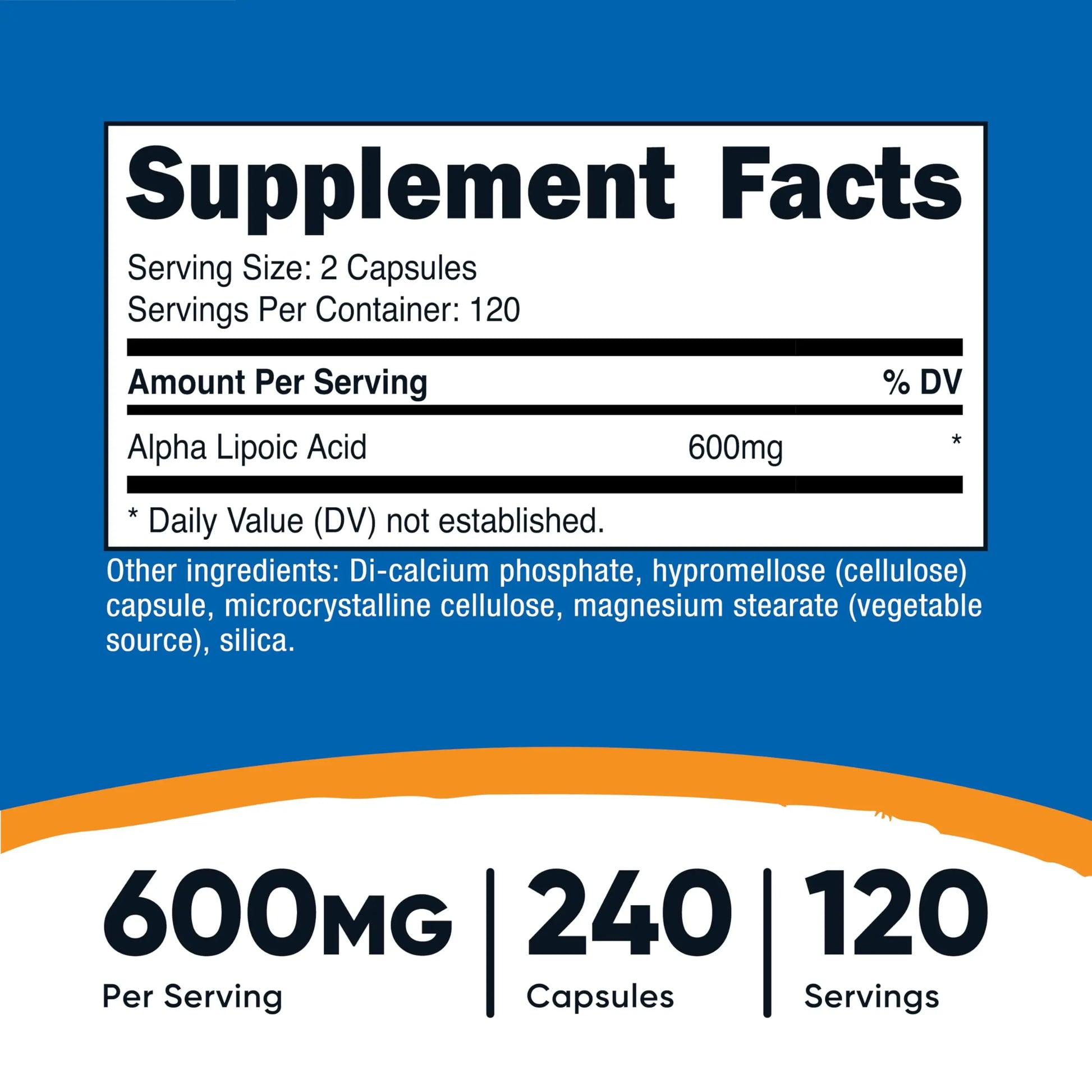 Nutricost Alpha Lipoic Acid 600mg Per Serving, 240 Capsules - Gluten Free, Vegetarian Capsules, Soy Free & Non-GMO Nutricost Au supplements