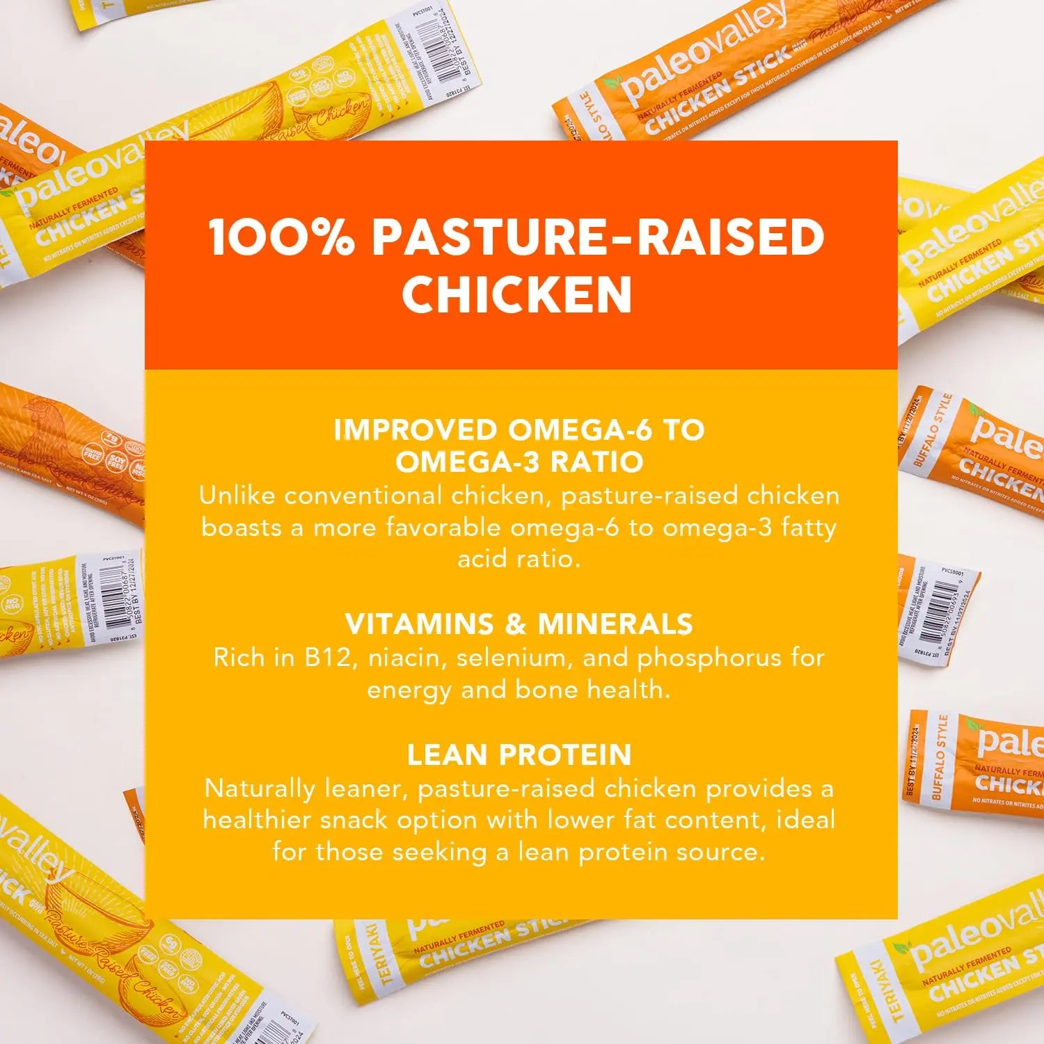 Paleovalley Pasture-Raised Chicken Sticks – 10 Pack – 7g Protein per Stick – Keto-Friendly, Paleo, Gluten-Free, Nitrate-Free – On-the-Go Snack (10 Pack, Teriyaki) Paleovalley Au supplements