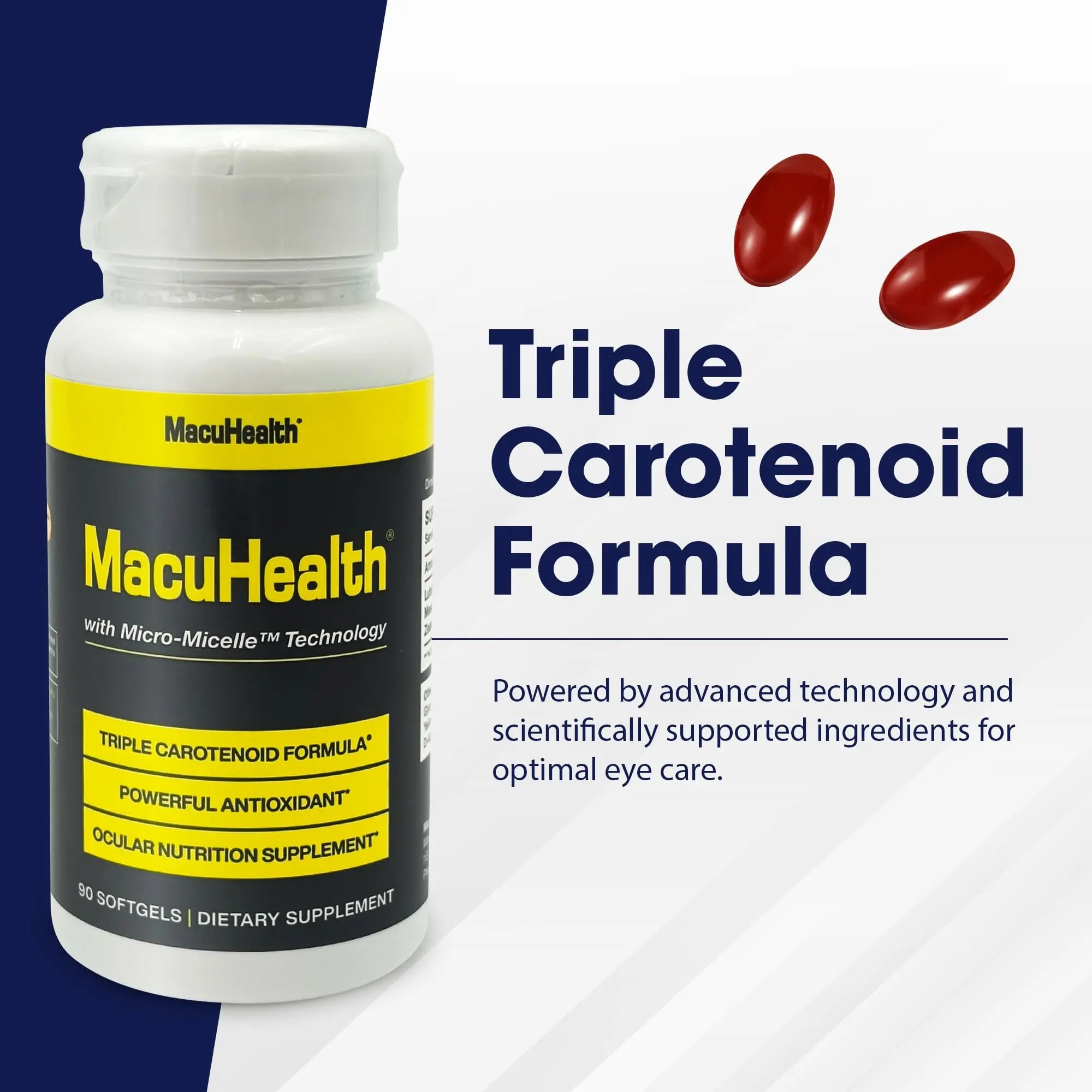 Macuhealth Triple Carotenoid Formula - Eye Vitamins for Adults - 90 Softgels, 3 Month Supply Macuhealth Au supplements