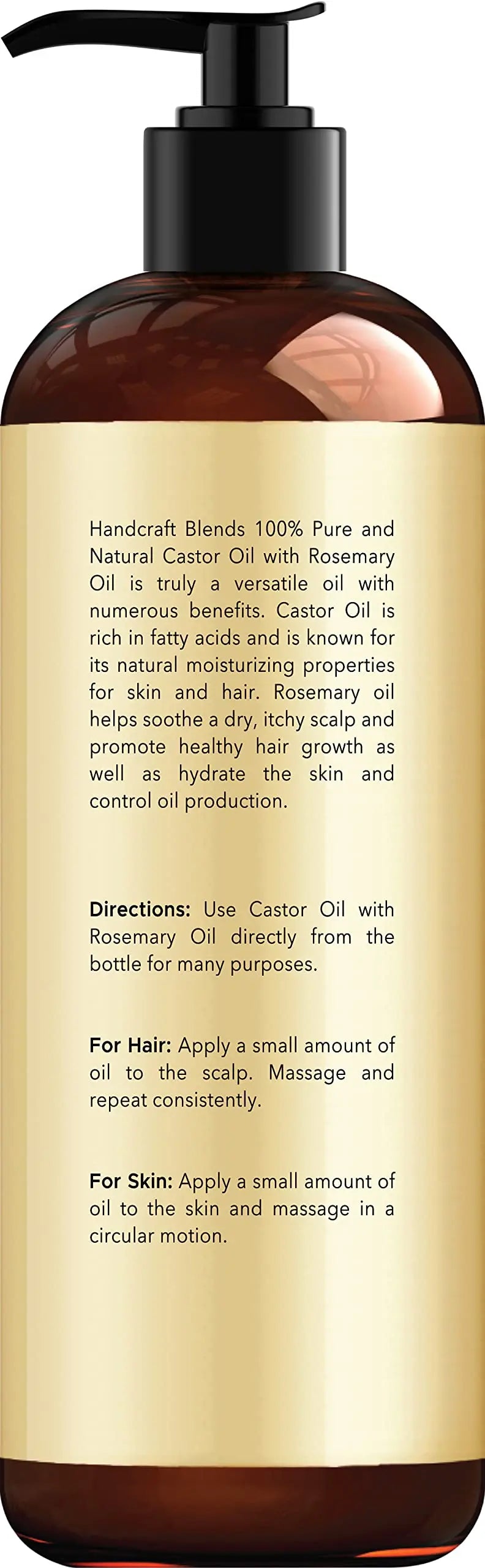 Handcraft Blends Castor Oil with Rosemary Oil for Hair Growth, Eyelashes, Eyebrows Handcraft Blends Au supplements