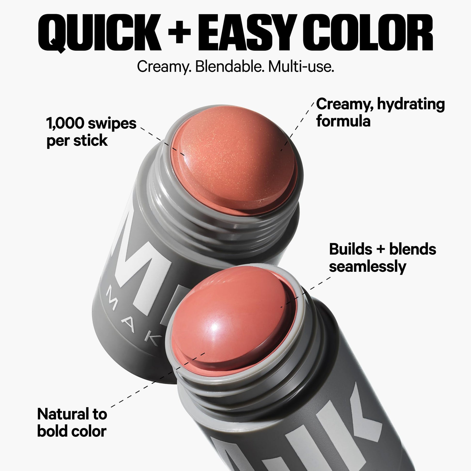 Milk Makeup Lip + Cheek Stick – Buildable Cream Blush + Lip Color w/Hydrating Mango Butter + Avocado Oil for a Natural Flush – Long-Lasting, Multiuse, Vegan Formula – Werk (Dusty Rose), 0.21 oz Milk Makeup Au supplements