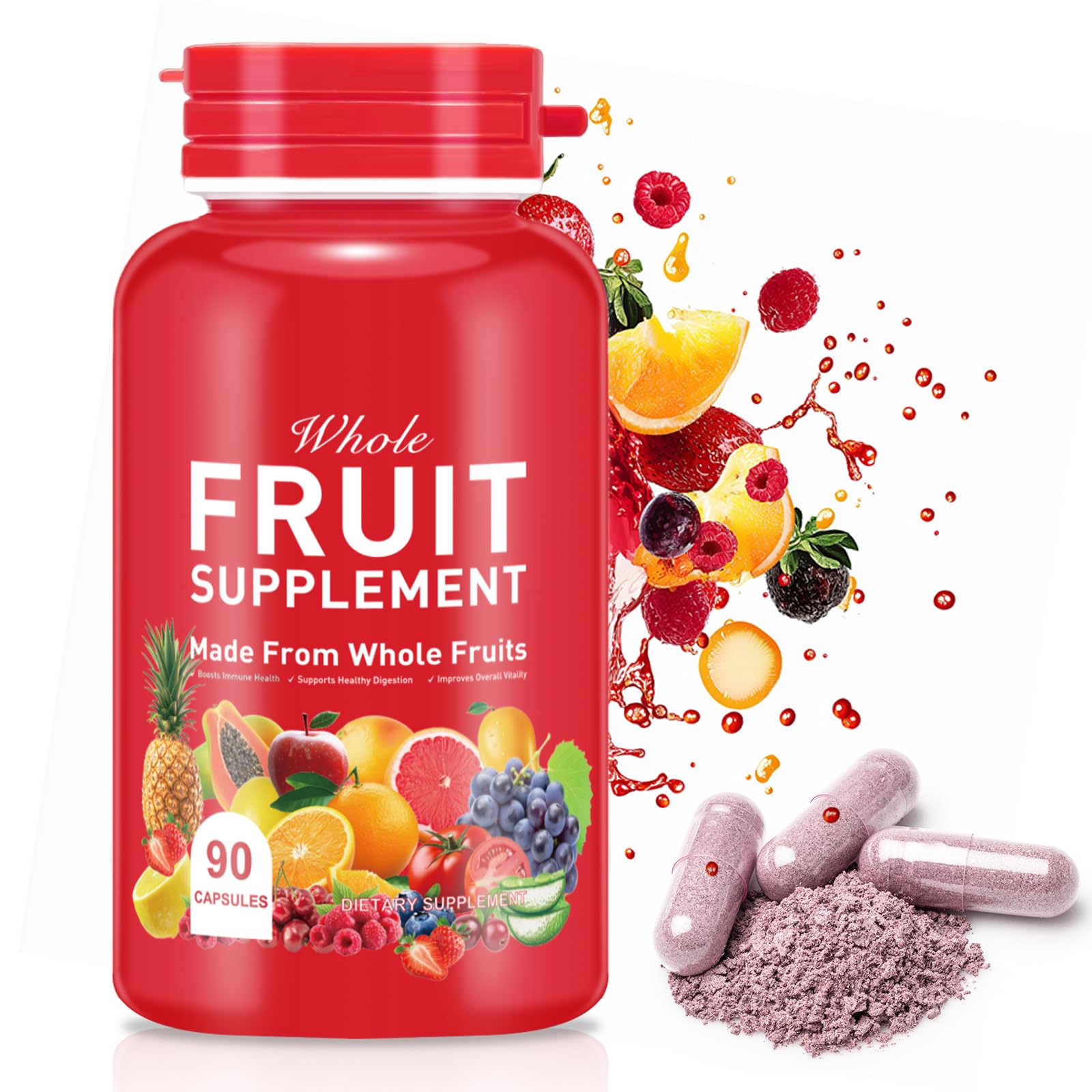Ruduwu Fruit Capsules - 100% Whole Natural Fruits Supplements - Vitamins Supplement Dietary Nutritional Balance,Whole Food Supplement Ingredients Blended Vitamin & Mineral Ruduwu Au supplements