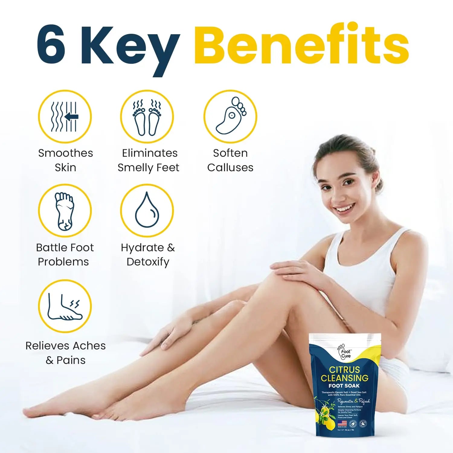 Citrus Detox Foot Soak With Epsom Salts - for Foot Callus, Immune Boost, Damaged Toenail FOOT CURE Au supplements