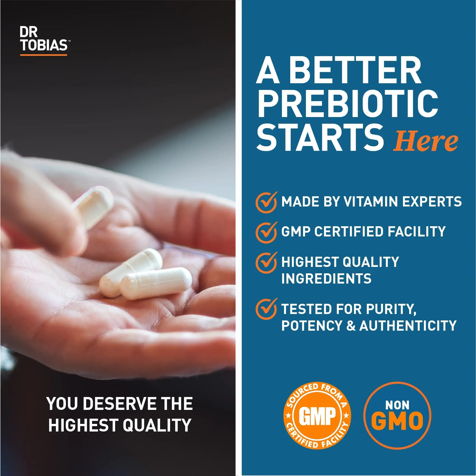 Dr. Tobias Prebiotics, Supports Digestion & Gut Health, Feed Good Probiotic Bacteria, Boost Gut Immune Function, Vegan & Non-GMO Gut Health Supplements for Men and Women Dr. Tobias Au supplements