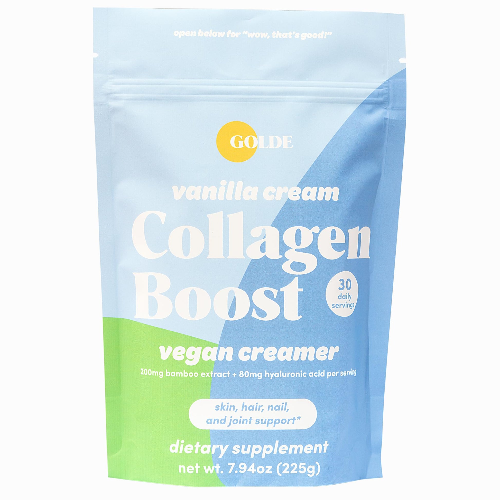 GOLDE - Collagen Boost Vegan Creamer - Vanilla Cream - Plant Based Collagen Supplement w/Hyaluronic Acid, Biotin, & Bamboo Extract - Supports Hair, Skin, & Nail Health - 30 Servings GOLDE Au supplements