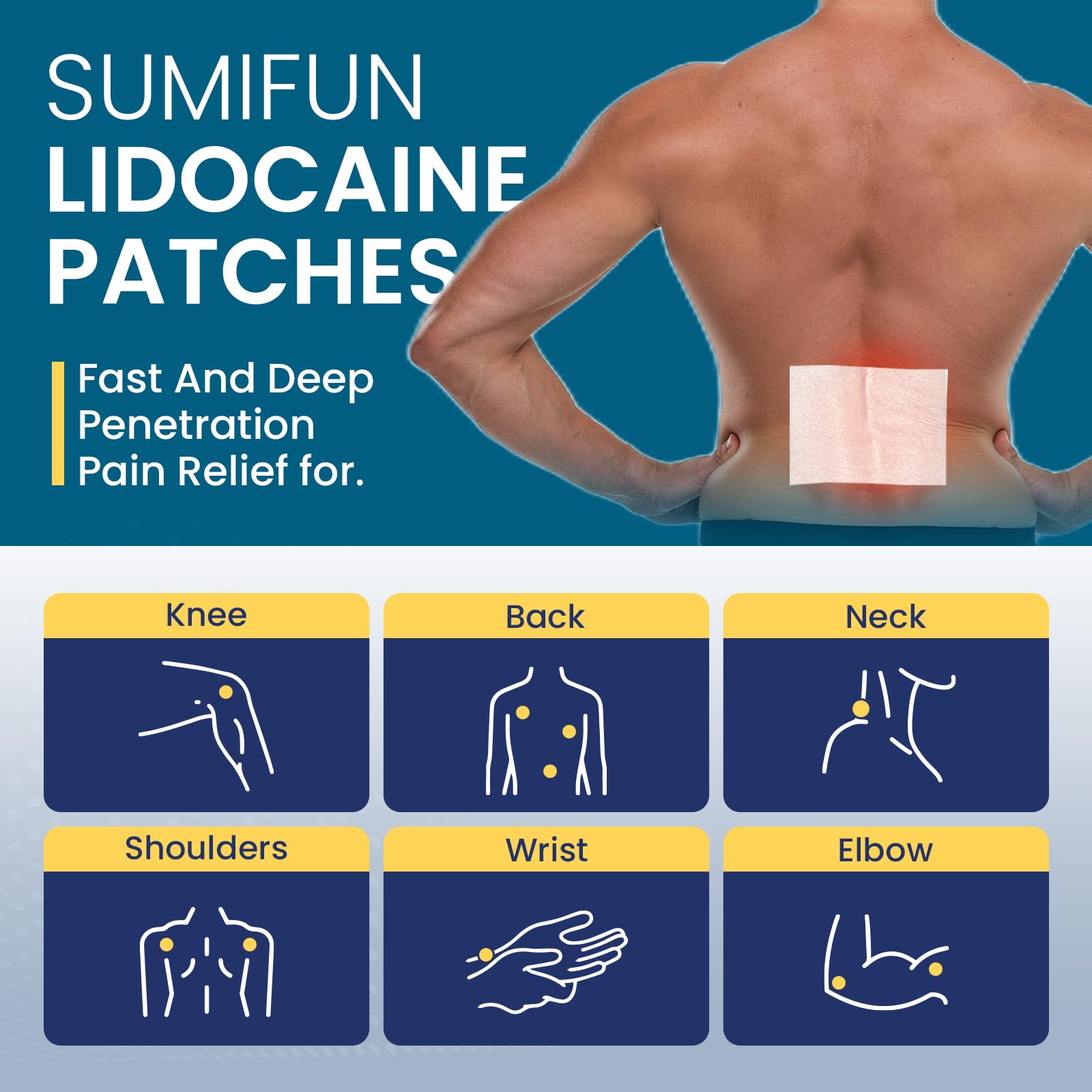 Sumifun 4% Lidocaine Pain Relief Patches 30 Count Maximum Strength Numbing Gel Patch for Back Knee Neck Joint Ache Muscle Soreness Topical Analgesic Sumifun Au supplements