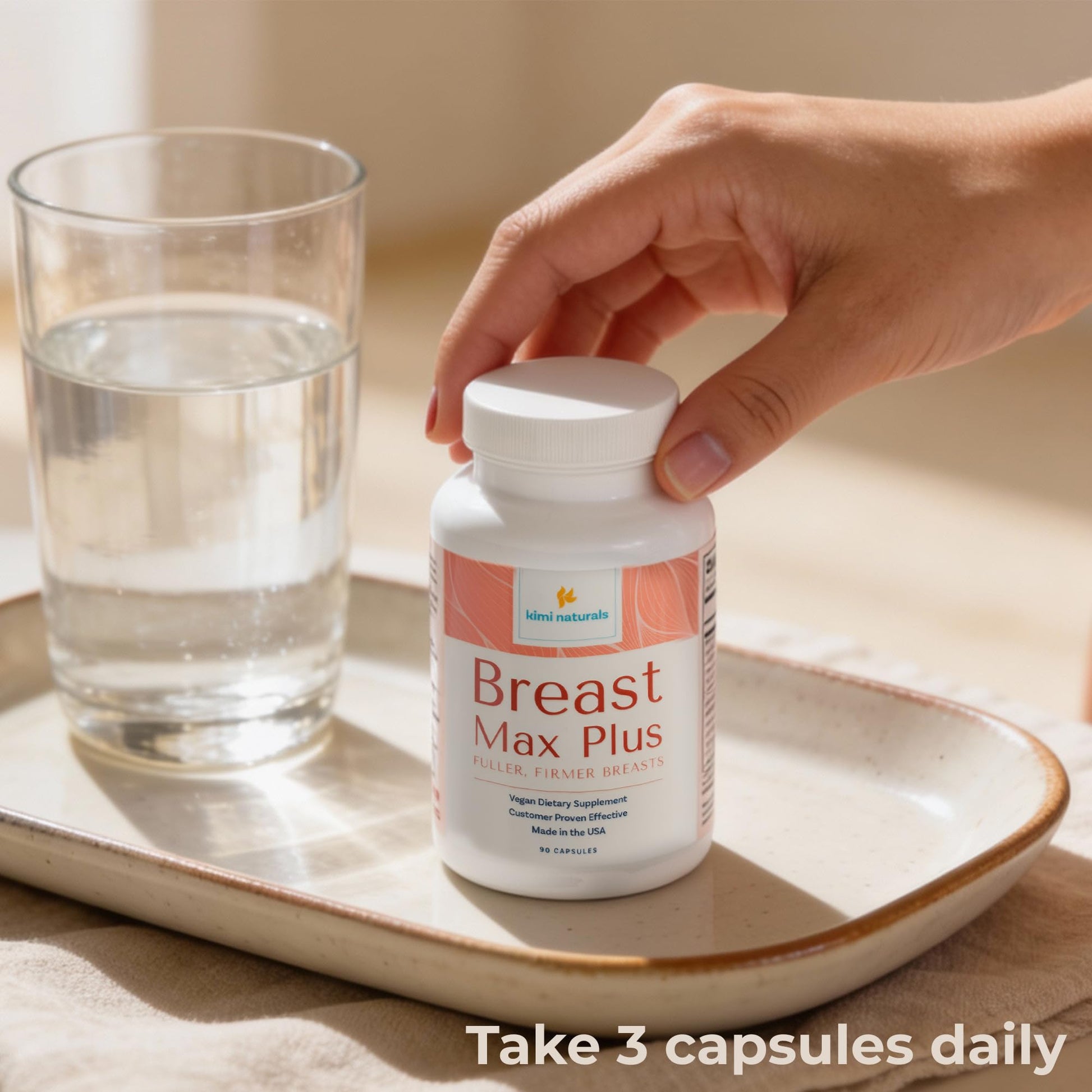 KIMI Naturals Breast Max Plus - Breast Enhancement Pills | Breast Enlargement Supplements with Fenugreek, Breast Growth, Supports Breast Firmness | 90 Capsules KIMI Au supplements