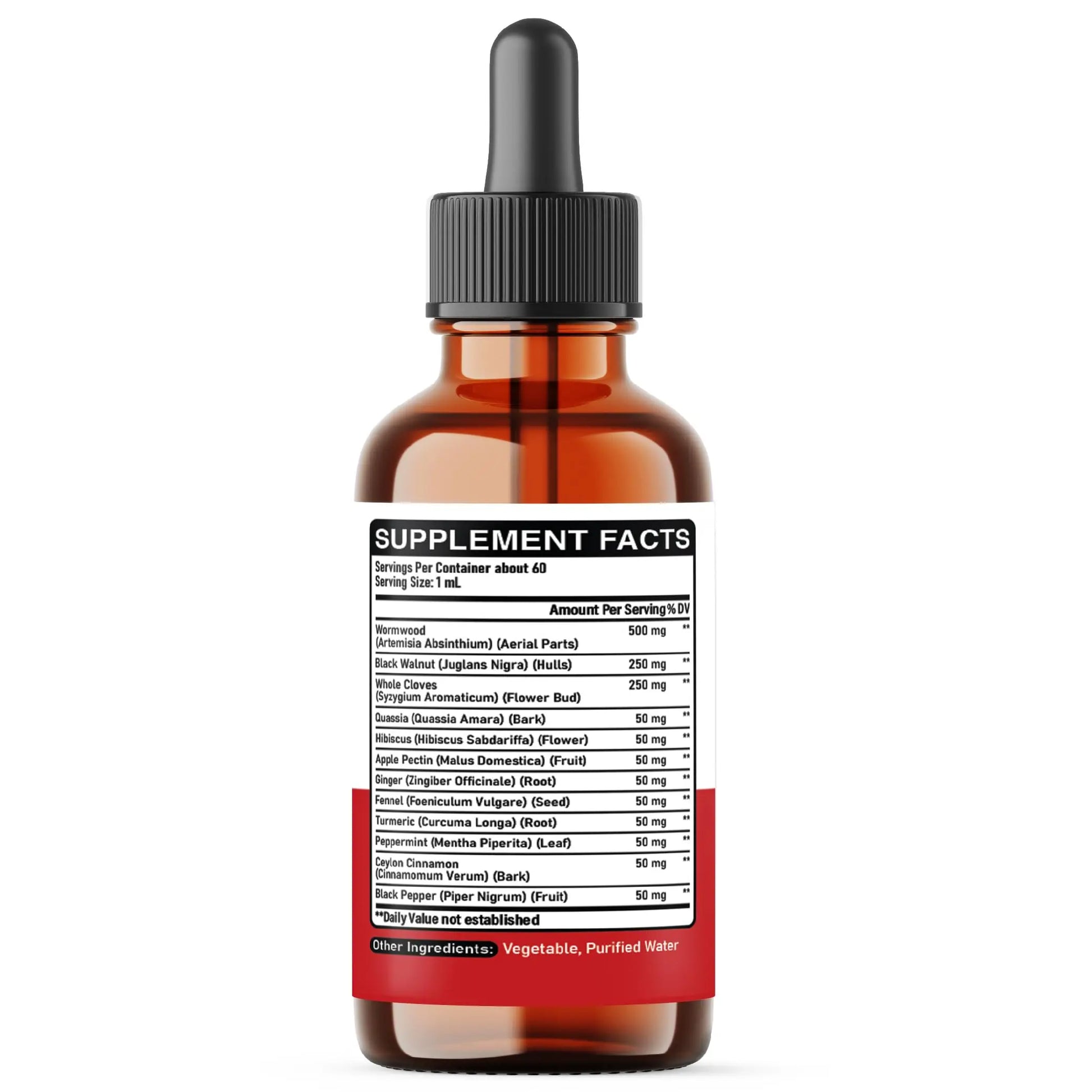 DEDICAD 12in1 Wormwood Liquid Drops Added Black Walnut, Whole Cloves and 9 More Herbs - 2 Fl Oz - 60 Days Supply - Mint Flavor DEDICAD Au supplements