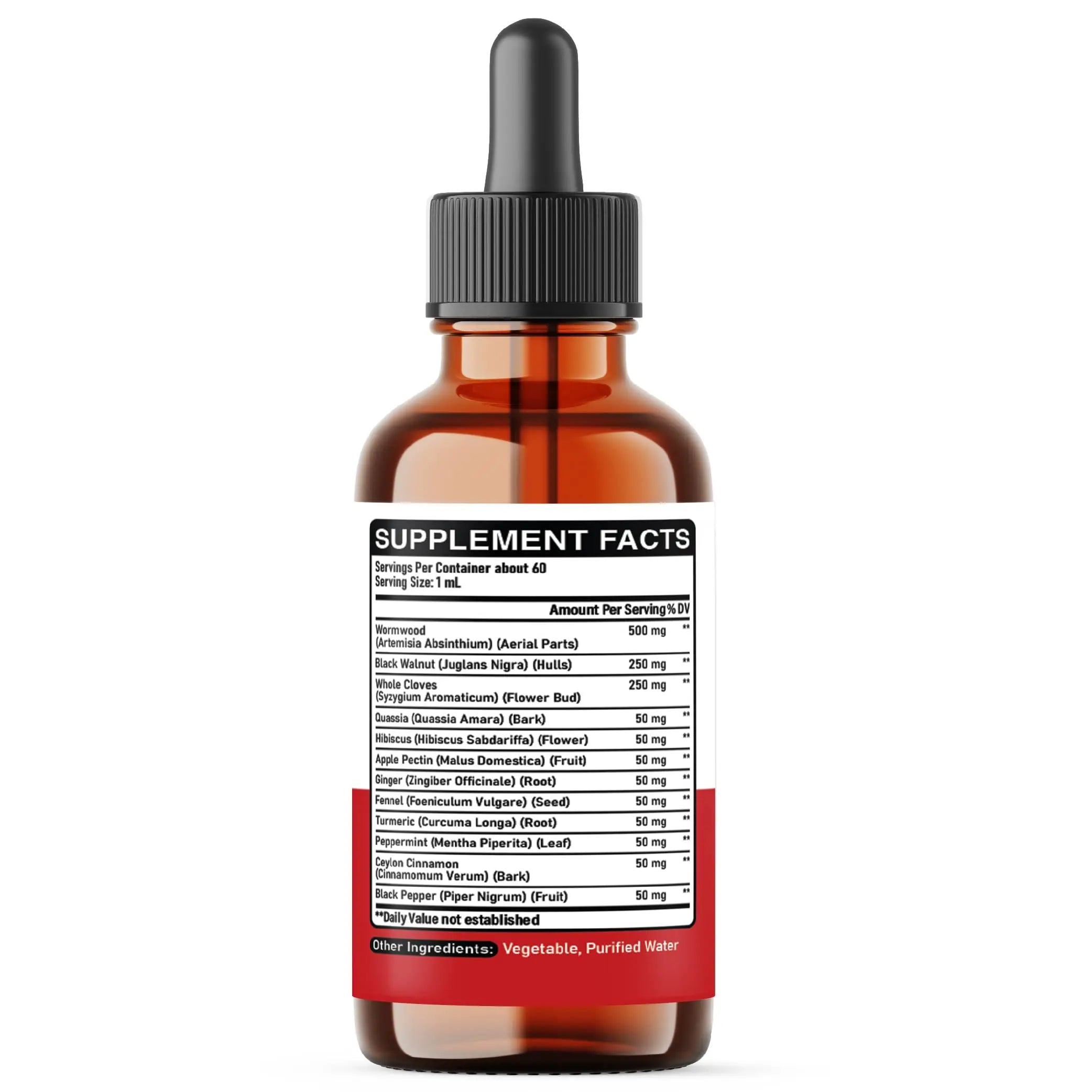 DEDICAD 12in1 Wormwood Liquid Drops Added Black Walnut, Whole Cloves and 9 More Herbs - 2 Fl Oz - 60 Days Supply - Mint Flavor DEDICAD Au supplements
