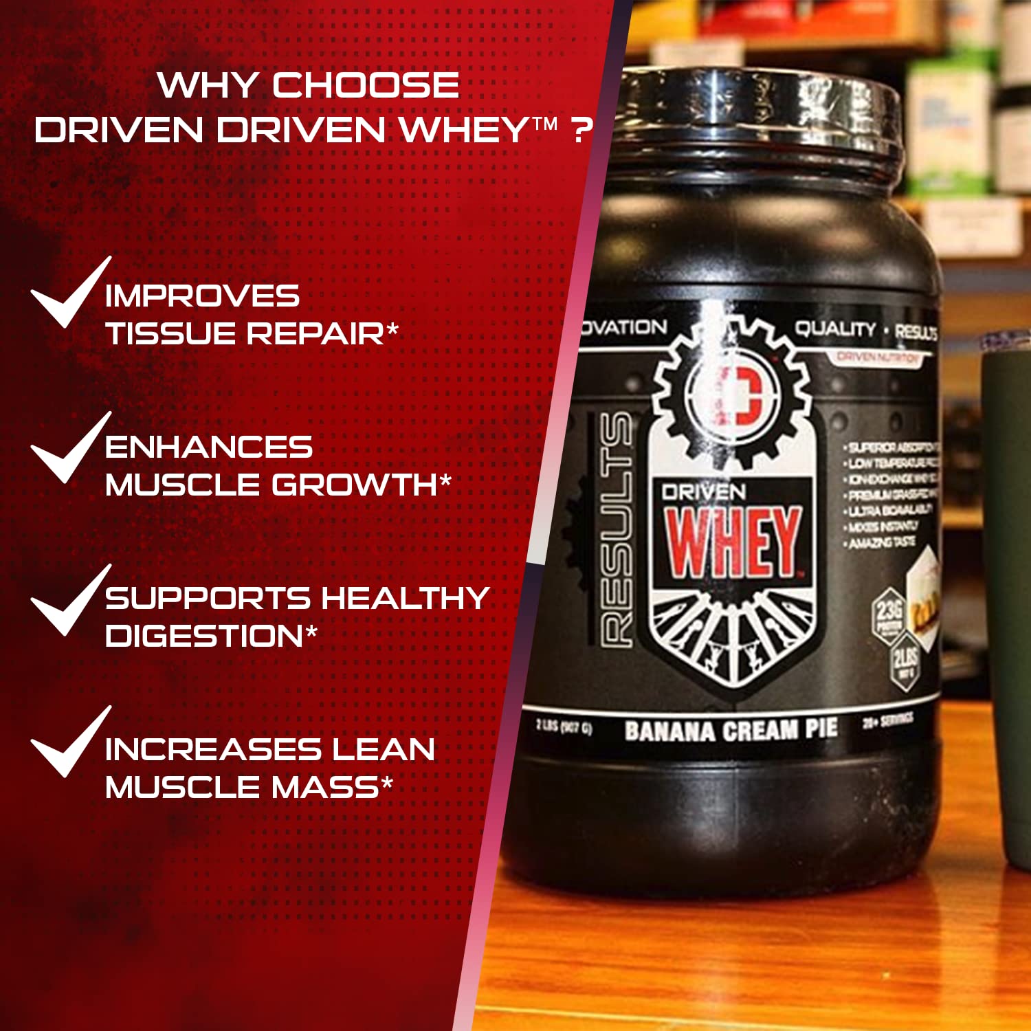 Driven WHEY- Grass Fed Whey Protein Powder: Delicious, Clean Protein Shake- Improve Driven Nutrition Au supplements