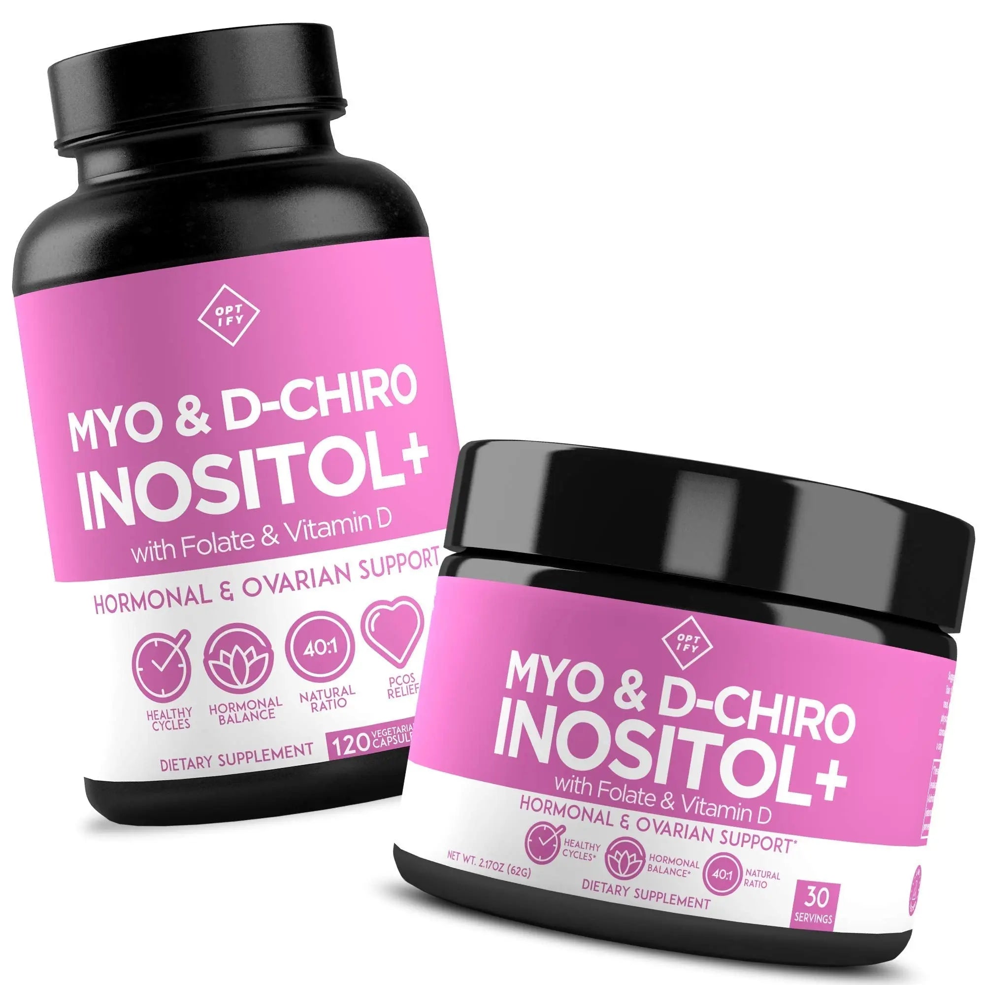 Premium Inositol Supplement Bundle - Myo-Inositol and D-Chiro Inositol Plus Folate Optify Au supplements