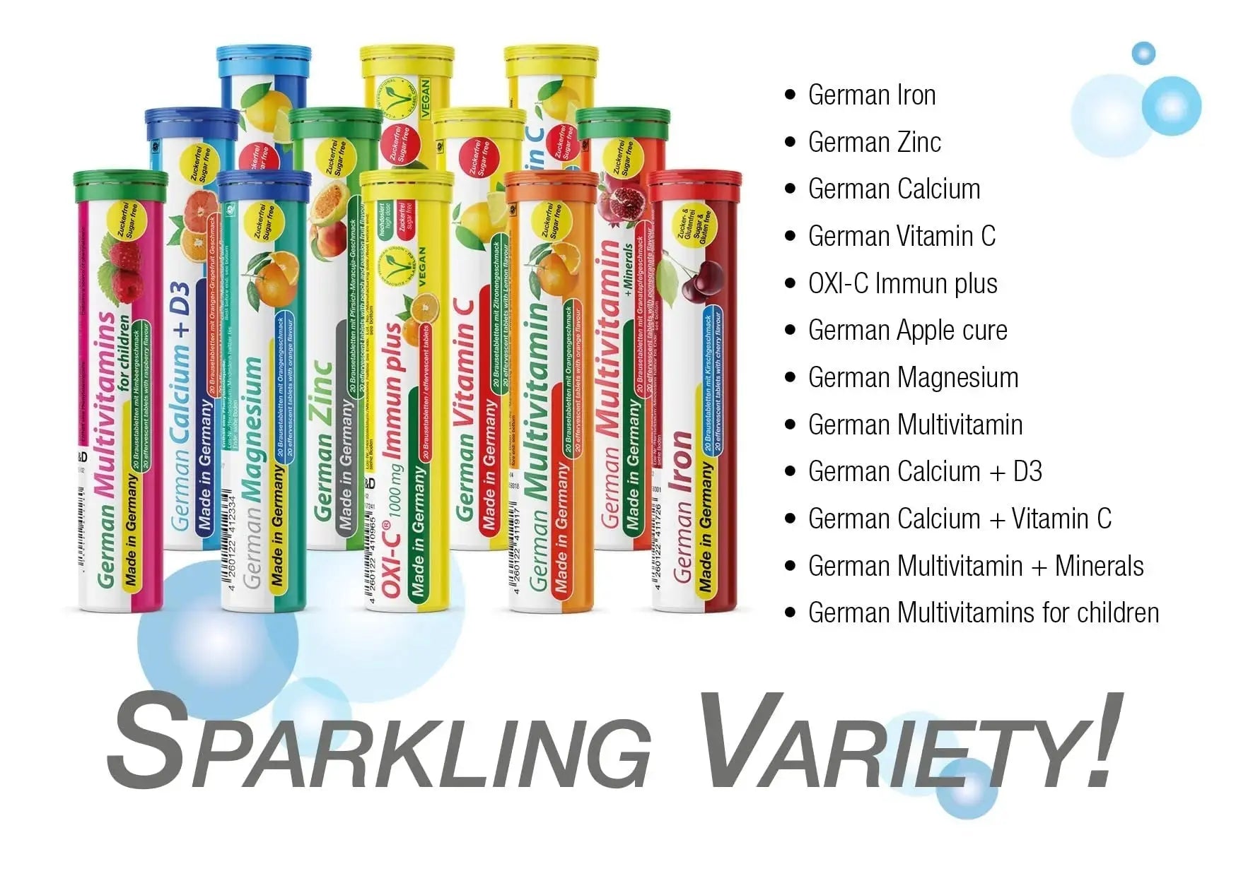 T&D German Multvitamin 10 Vitamins - 40 Vegan Drink Effervescent Tablets - Orange Flavor T&D Au supplements