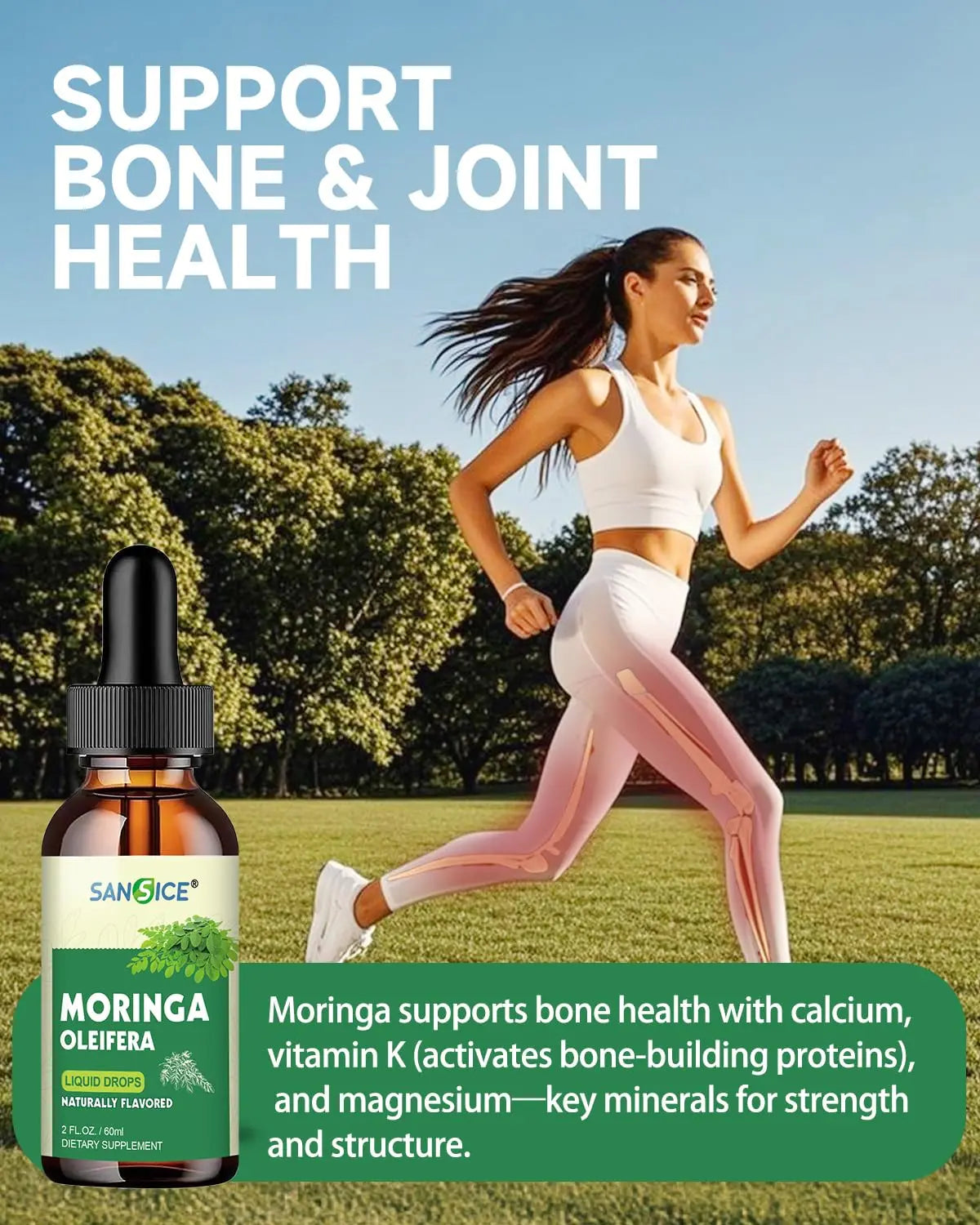 SANSICE Organic Moringa Supplement, Liquid Moringa Leaf Extract for Women & Men, Lymphatic Drainage Supplement with Echinacea for Lymph System Support SANSICE Au supplements