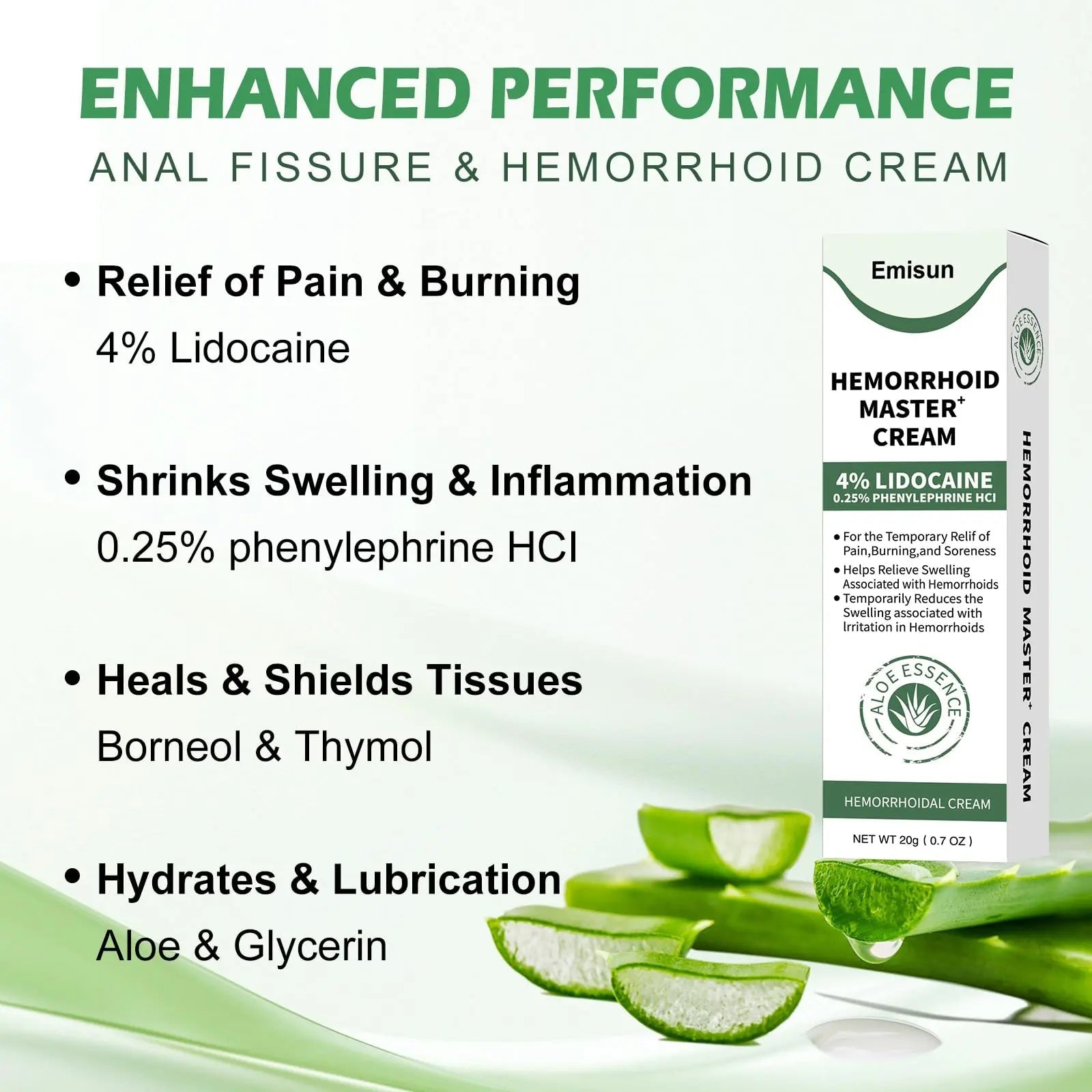 Hemorrhoid & Fissure Ointment, Hemorrhoid Treatment and Hemorrhoid Cream with Lidocaine 4% and Phenylephrine HCI for Fast Relief of Pain, Swelling, Itching, Burning, Hemorrhoidal treatment, 2 Pack-J2 Emisun Au supplements