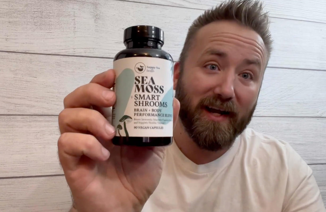 HAPPY FOX Irish Sea Moss Capsules & Mushroom Complex - Organic Seamoss with Adaptogens for Brain Health, 1500mg, 90 Vegan Capsules, Organic Mushroom Supplement HAPPY FOX Au supplements