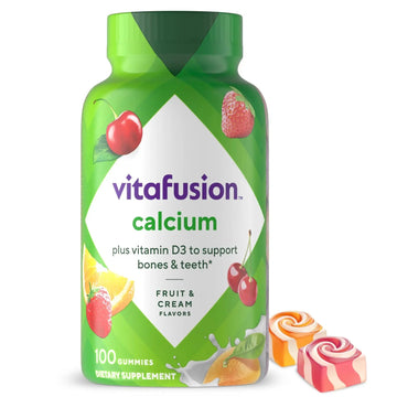 vitafusion Chewable Calcium Gummy Vitamins for Bone and Teeth Support, Calcium Gummies, Fruit and Cream Flavor, 100 Count, 50 Day Supply Vitafusion Au supplements