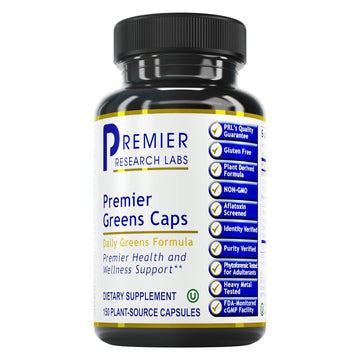 Premier Research Labs Greens Capsules - Super Greens Capsules, Greens Supplements, Super Greens Pills for Wellness, Veggie Pills with Leafy Greens, Kale, Chlorella - 150 Vegetarian Capsules Premier Research Labs Au supplements
